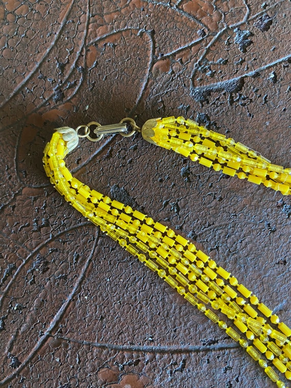 Yellow 1960’s Beaded Necklace - image 4