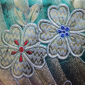 Vintage Japanese Obi Silk Fabric - piece