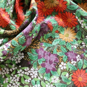 Vintage Japanese Kimono Silk Crepe Fabric - panel