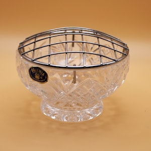 Vintage Hand-Cut Lead Crystal Rose Bowl