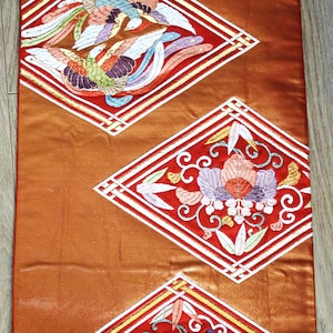 Vintage Japanese Obi Silk Fabric - long piece
