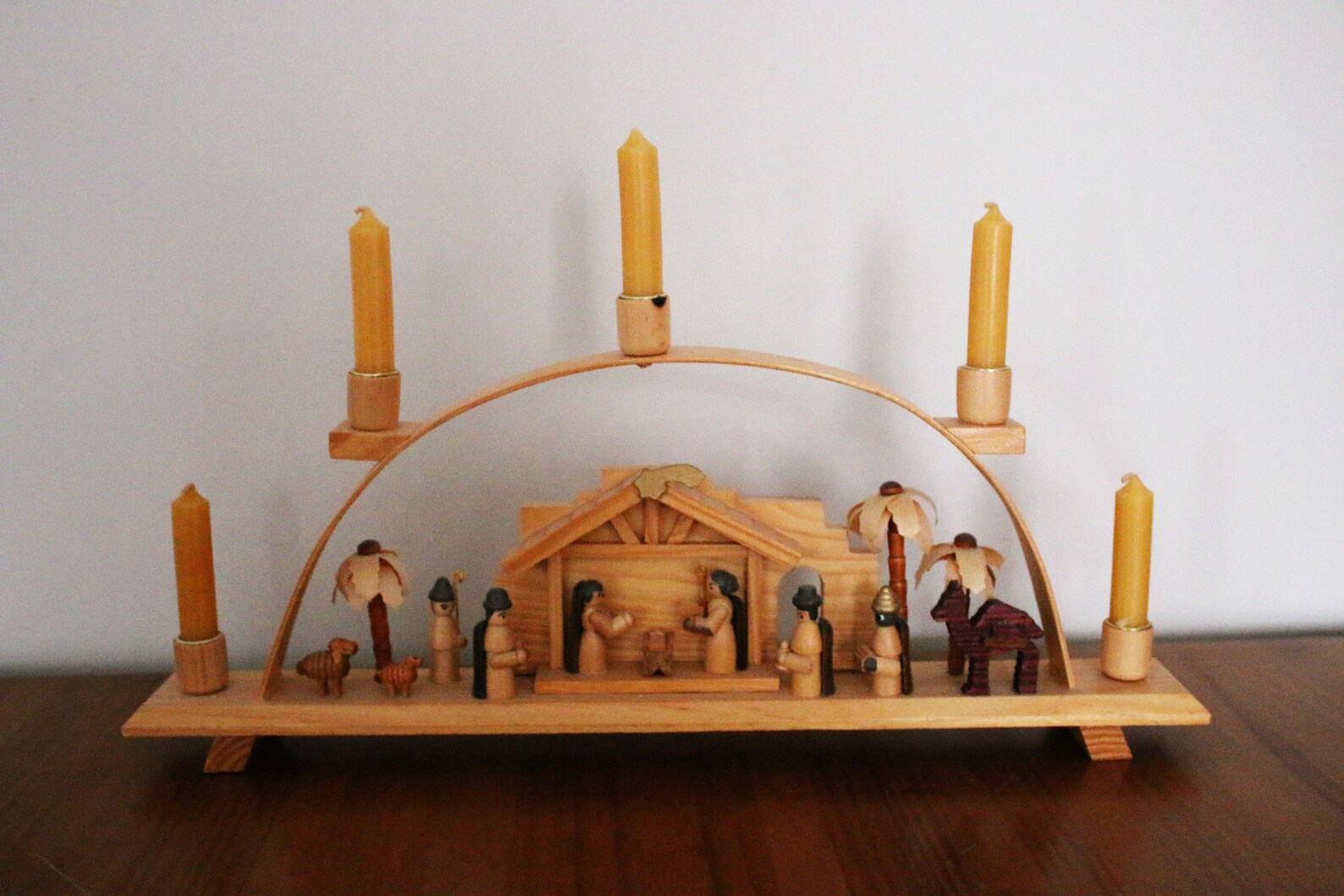 Vintage German Handmade Christmas Candle Bridge