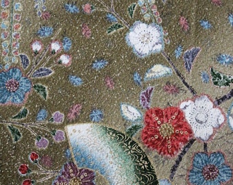 Vintage Japanese  Kimono Silk Fabric - piece