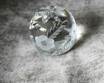Vintage Cutglass Glass Paperweight