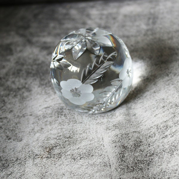 Vintage Cutglass Glass Paperweight