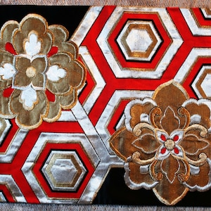 Vintage Japanese Obi Silk Fabric - panel