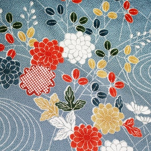 Vintage Japanese Kimono Silk Crepe Fabric - panel