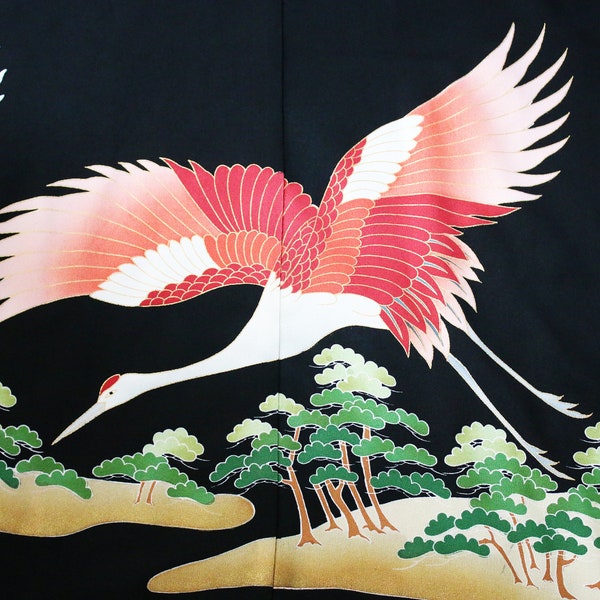 Vintage Japanese Kimono Silk - Painted Panel