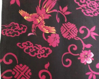 Vintage Japanese Kimono Silk Crepe Fabric - piece