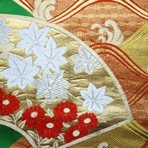 Vintage Japanese Obi Silk Fabric - piece
