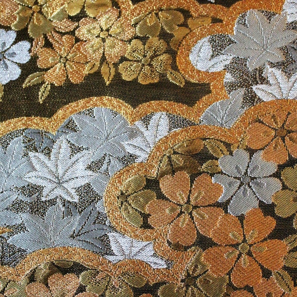 Tissu en soie Obi japonais vintage - pièce longue