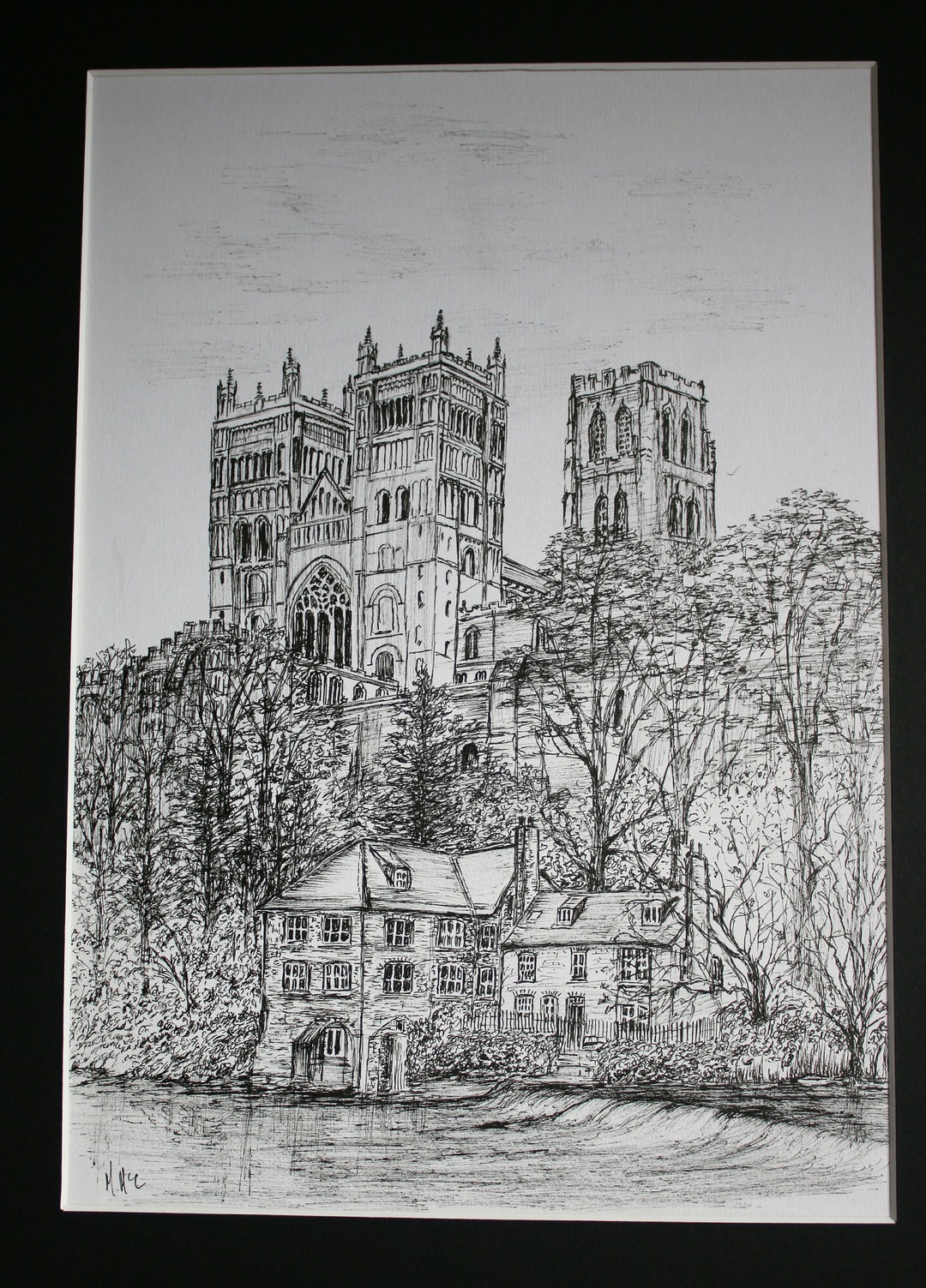 Durham Cathedral Pen and Ink Drawing Original Etsy