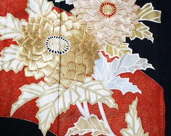 Vintage Japanese Kimono Silk - Embroidered Panel