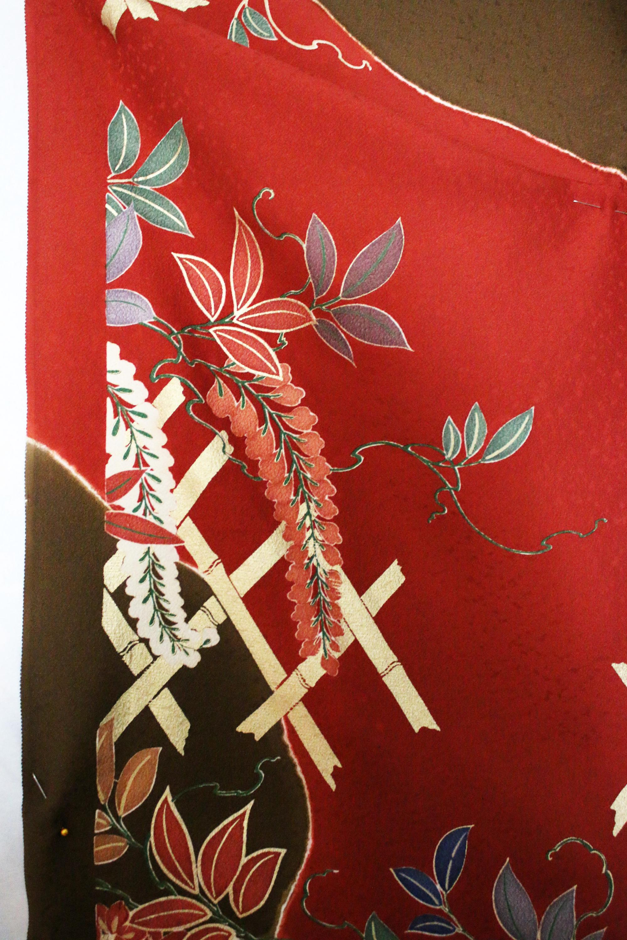 い Vintage Japanese Wedding Kimono Silk Fabric - Piece - Etsy