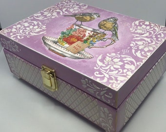 Tea box, keepsake box, casket, tea bags box, wooden box, tea gift box