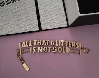 Moschino Vintage Bracelet All That Glitters Is Not Gold 1990s