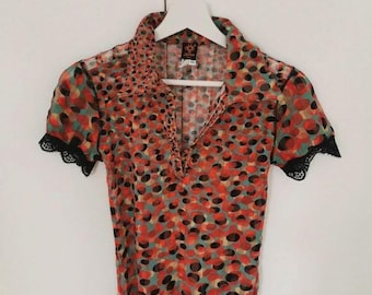 Jean Paul GAULTIER Vintage Power Net Mesh Logo Multi Print Top - Etsy