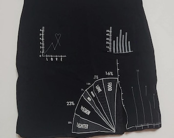 Falda Moschino Vintage Charts & Graphs of Love La niñera Fran Fine XS S