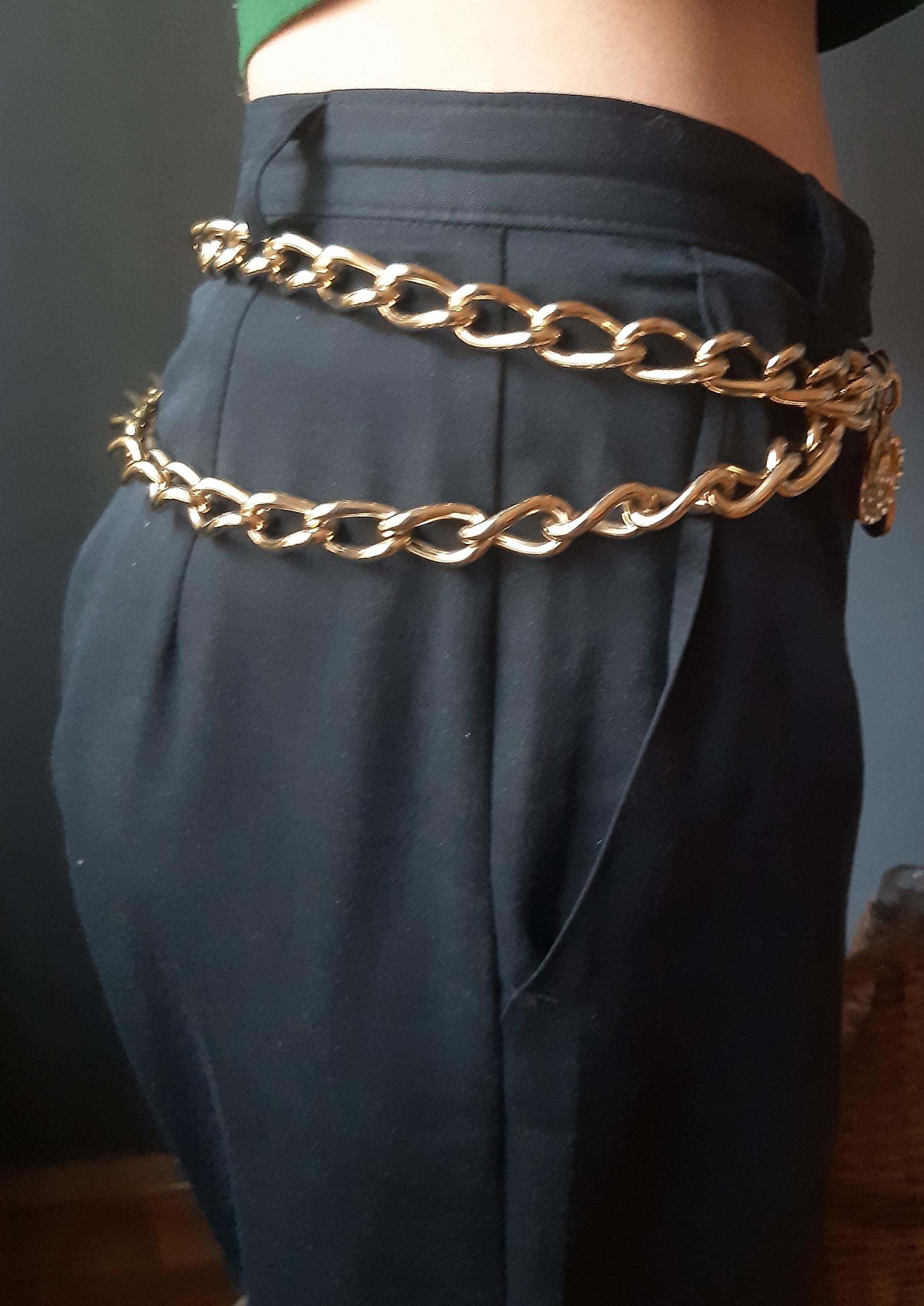 MOSCHINO Vintage 1990s Chain Charm Belt - Etsy