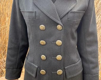 Yves Saint Laurent Rive Gauche Vintage Wool Blazer Coat XS/S 1980d