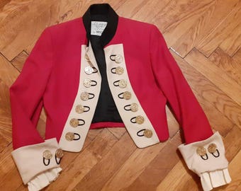 Vintage Moschino Jacket 1990s Military Blazer XS