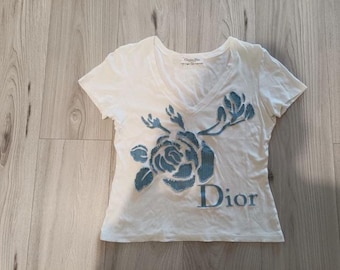 Christian Dior Sports Vintage Big Logo T-shirt #M Top Light Blue