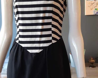 MOSCHINO Vintage Striped Monochrome Mini Dress 1990s