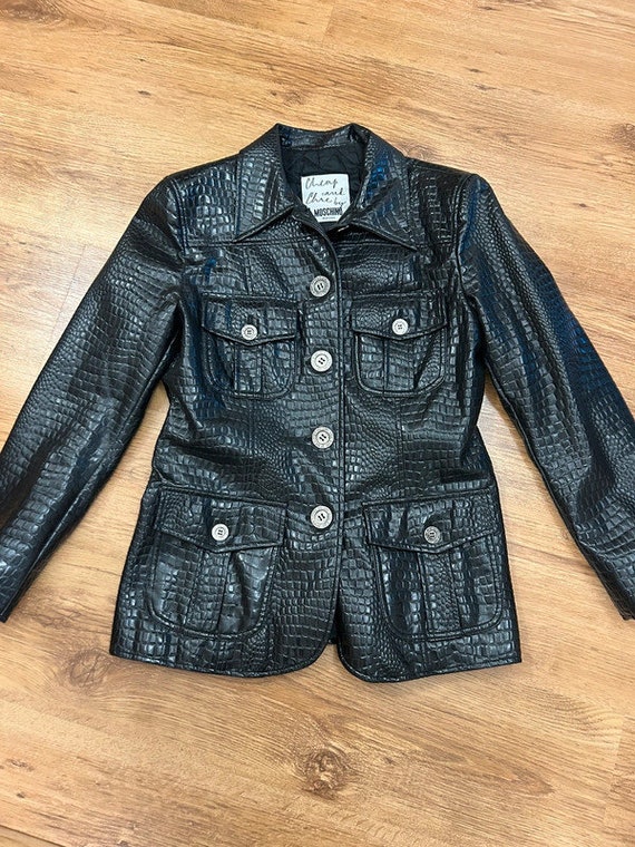 MOSCHINO Cheap and Chic Vintage Faux Leather Jacket M 
