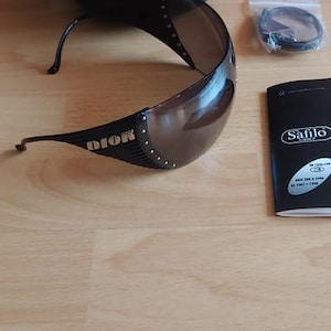Christian Dior Bike 1 Rare Vintage 2000s Sunglasses Galliano Era Wrap Eyewear With Case