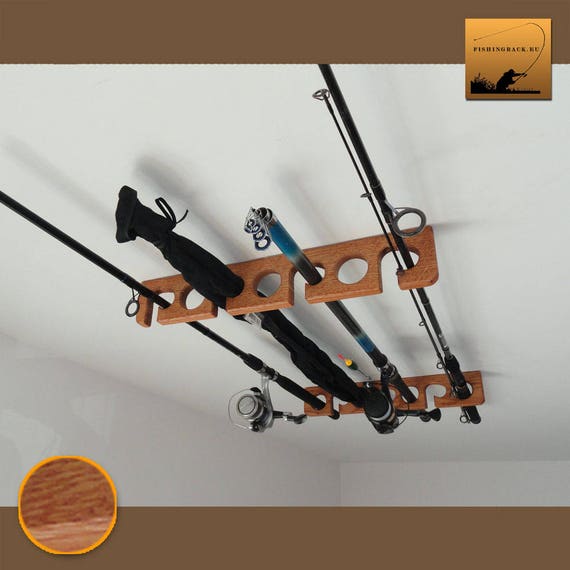 Wooden Fishing Rod Holder Rack Ceiling Mounted Ash Tree Etsy