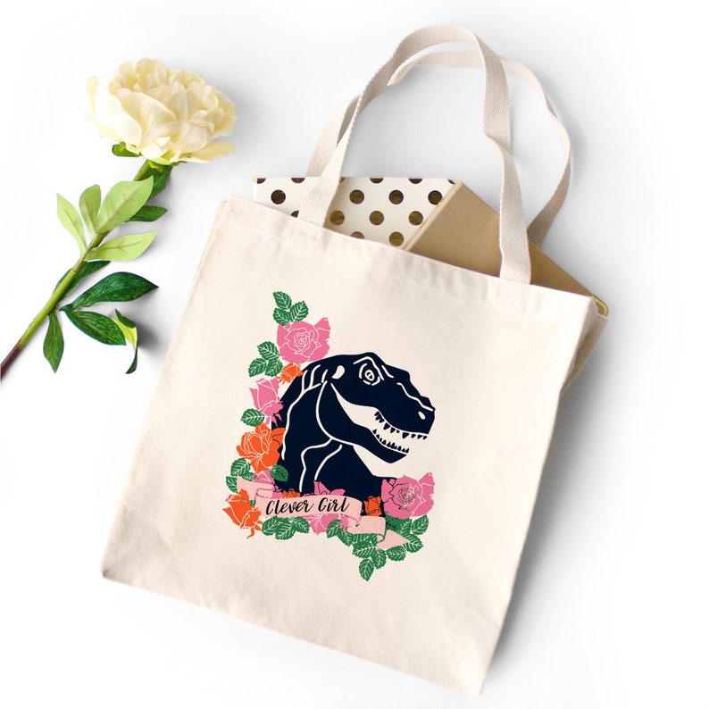 Dinosaur Tote Bag Dinosaur Bag Clever Girl Tote Bag Tumblr Etsy