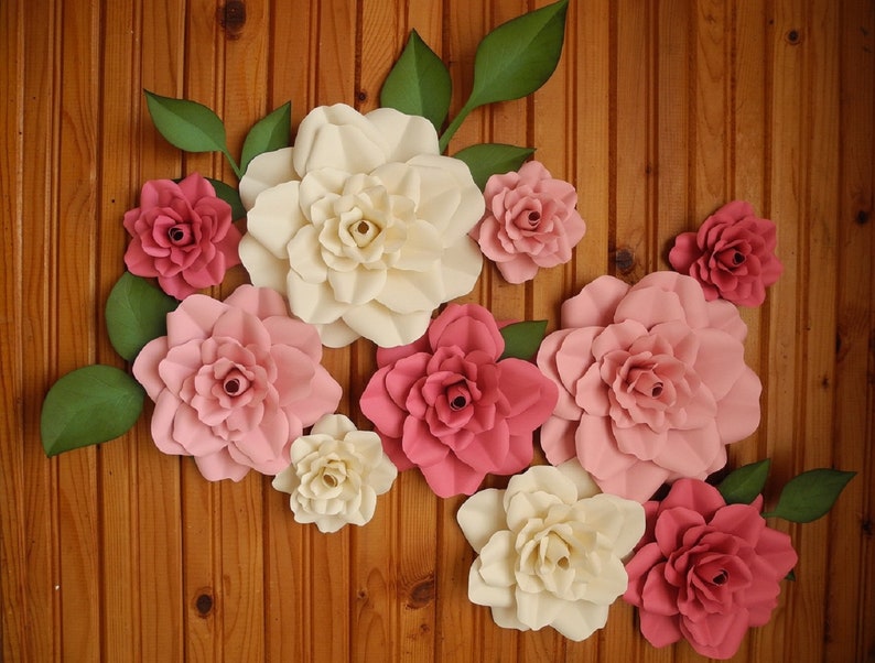 Nursery Paper Flower Set Of 10 Large Flowers Baby Shower Etsy Nursery Paper Flower Set Of 10 Large Flowers Baby Shower Etsy
