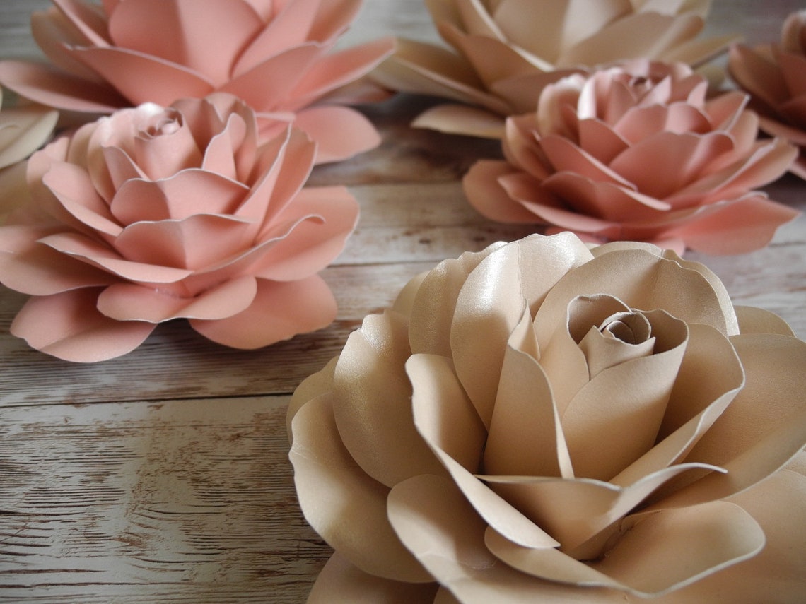 Pearl paper flowers Set of 7 Piece 3D Paper Flowers baby Etsy