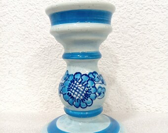 Wonderful Blue Vintage Candle Holder for 1 candle candelabra vintage Swedish ceramic candle holder Scandinavian Sweden Candlestick Gift