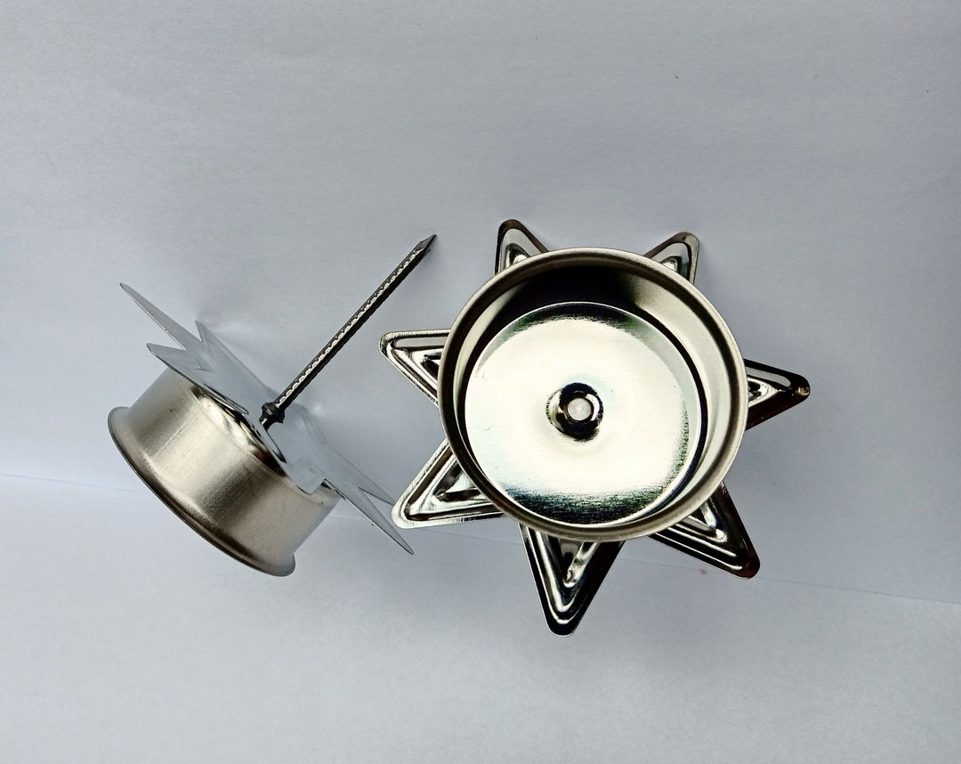 Set of 4 Advent Wreath Candle Holder Silver Tea Light Candle Holders Tealight Vintage Advent