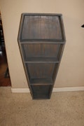 Custom Rustic Handmade Horror Coffin Shelf / Bookshelf / DVD case