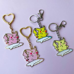 Surfin’ Electric Mouse Keychain - Hard Enamel - TWO SIZES