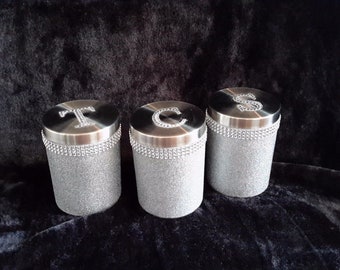 sparkly tea coffee sugar canisters