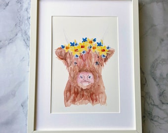 Highland Cow Art Print, Highland Cow Art