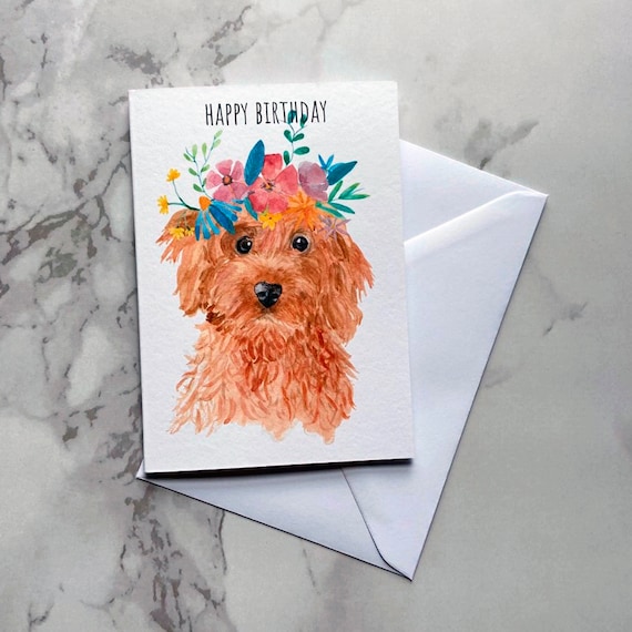 Cavapoo Birthday card Cavapoo Card Dog Birthday card Puppy Etsy