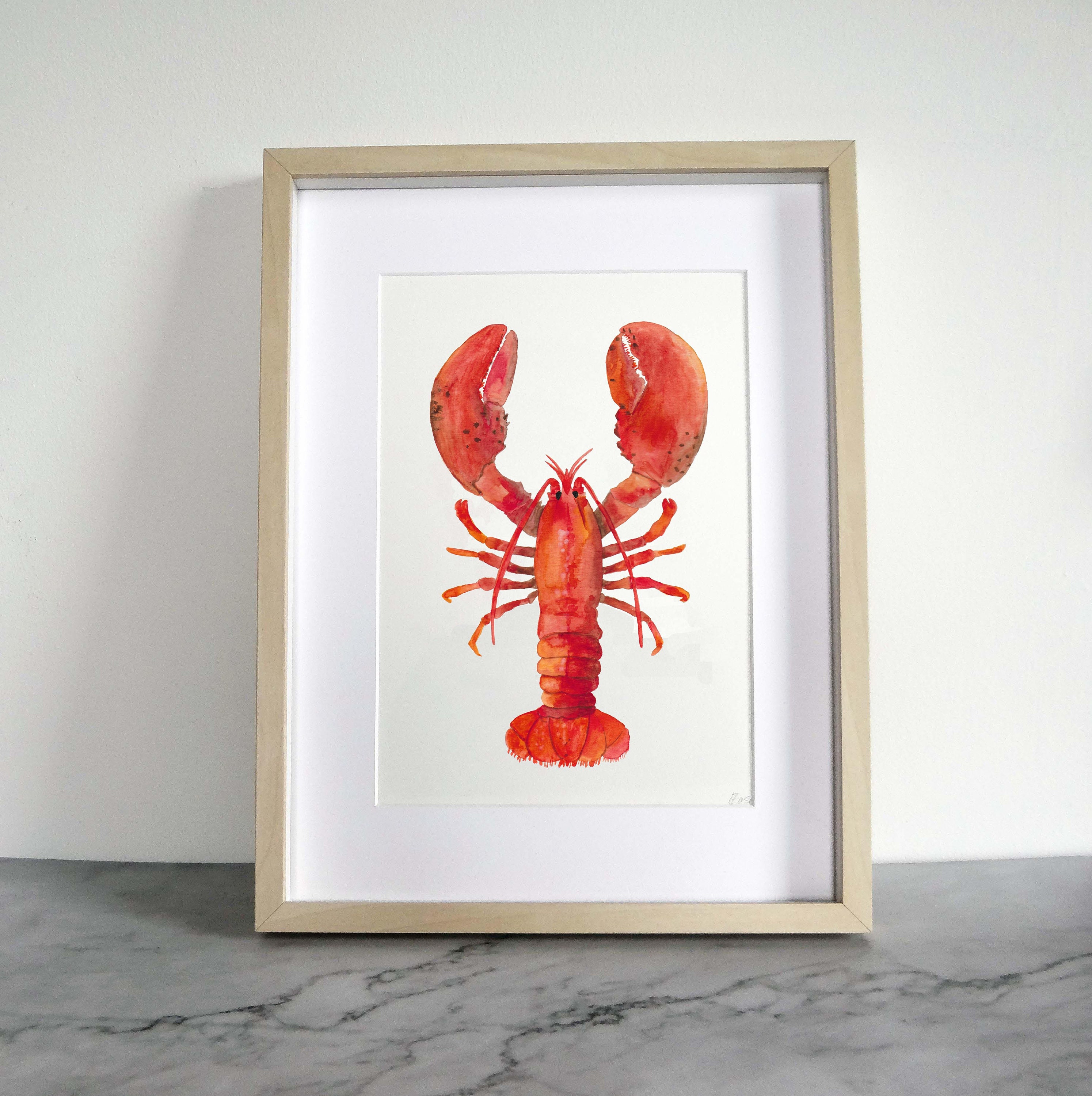 Lobster Print Lobster art print Lobster painting Sea Etsy