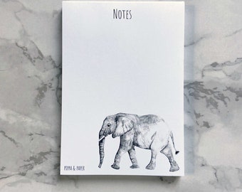 Elephant Notepad, Elephant gift, Elephant notebook