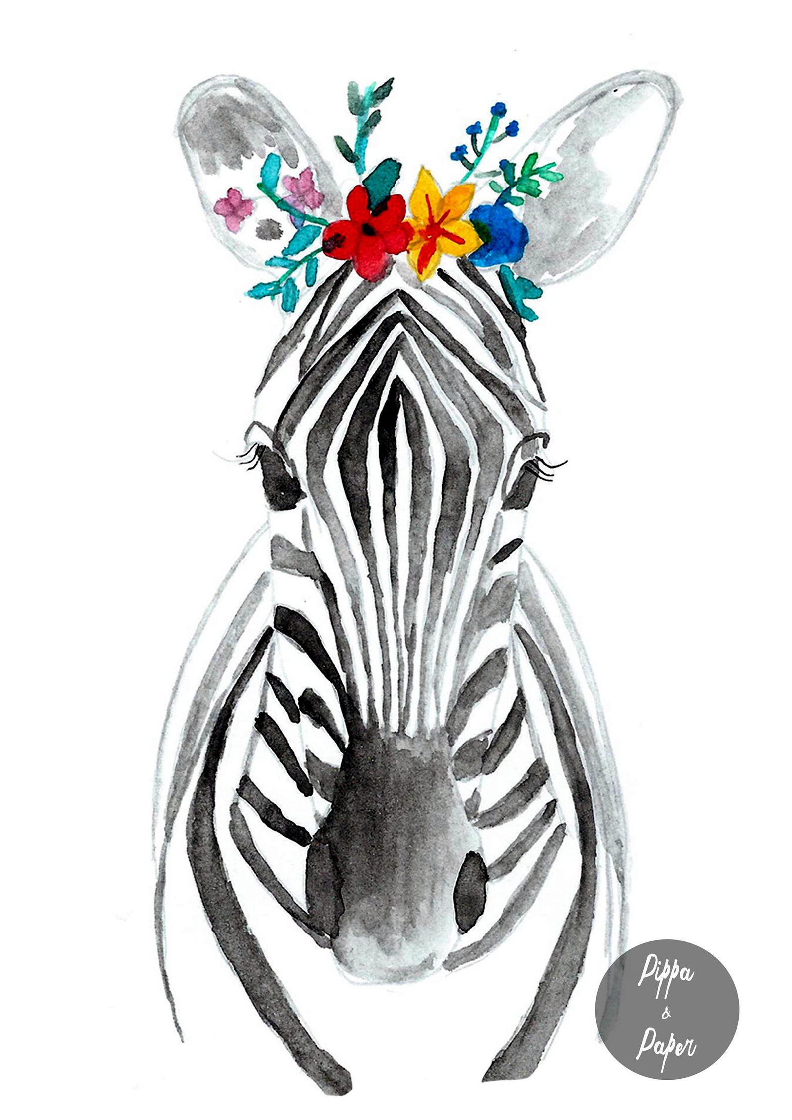 Zebra Art Print Modern Zebra Print Monochrome Zebra Print Etsy