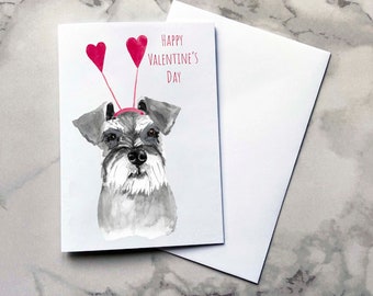 Carte de Saint Valentin Schnauzer, carte de Saint Valentin chien