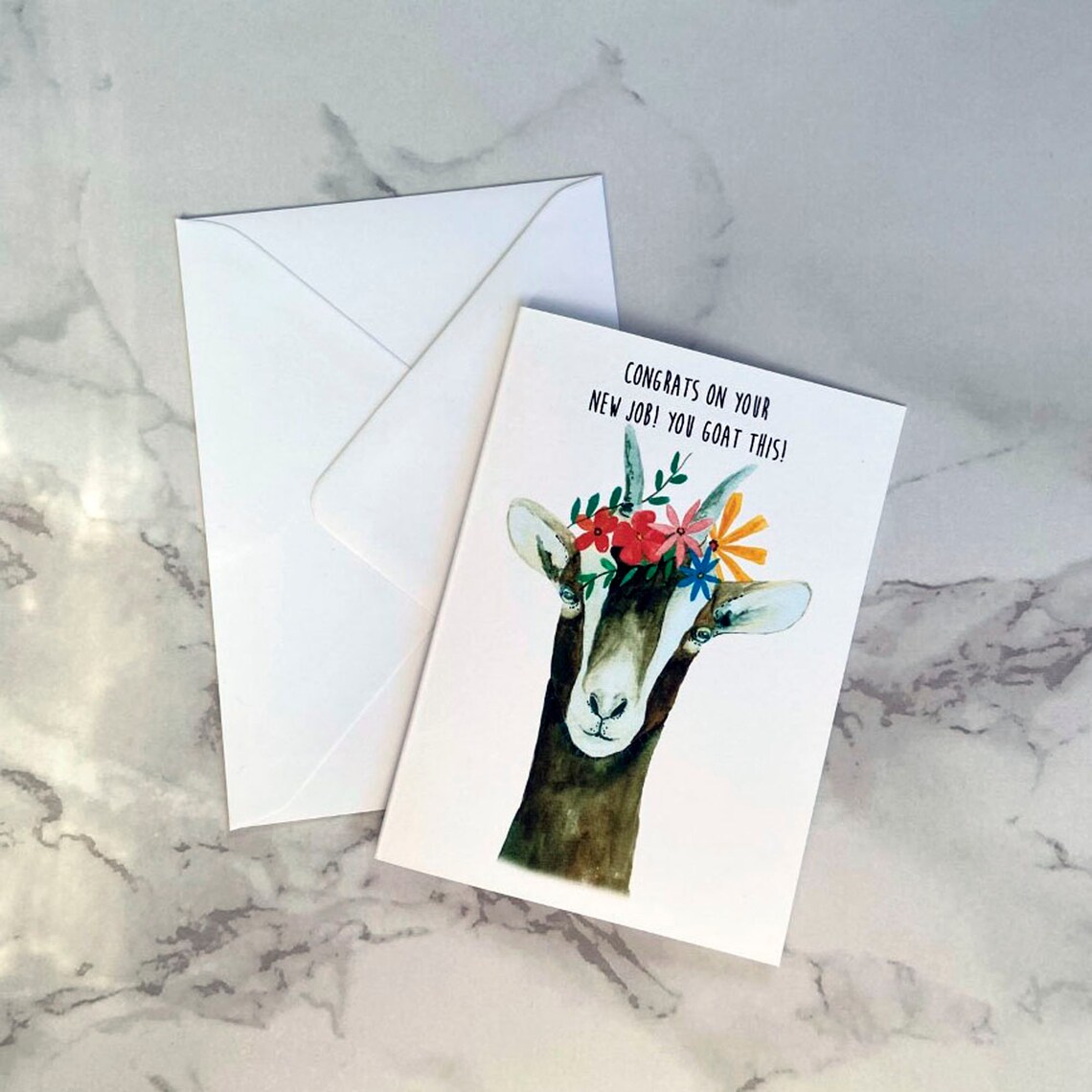 New Job Card Congratulations on Your New Job Card Goat Card | Etsy