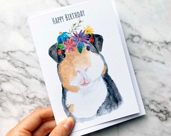 Guinea Pig Birthday Card, Personalised Guinea Pig Card,