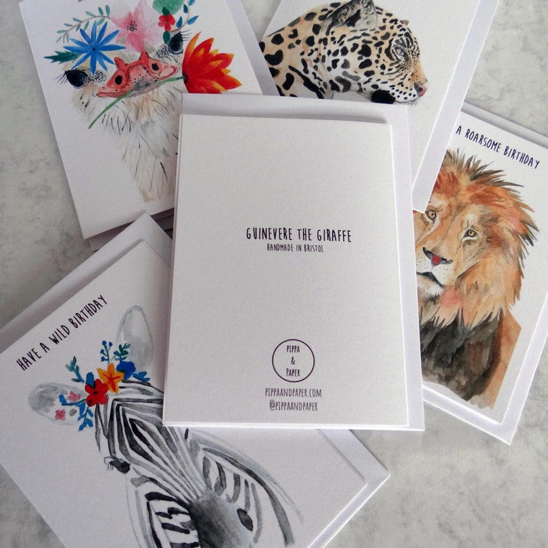 Wild animal Card set Card set Animal Card set Penpal | Etsy