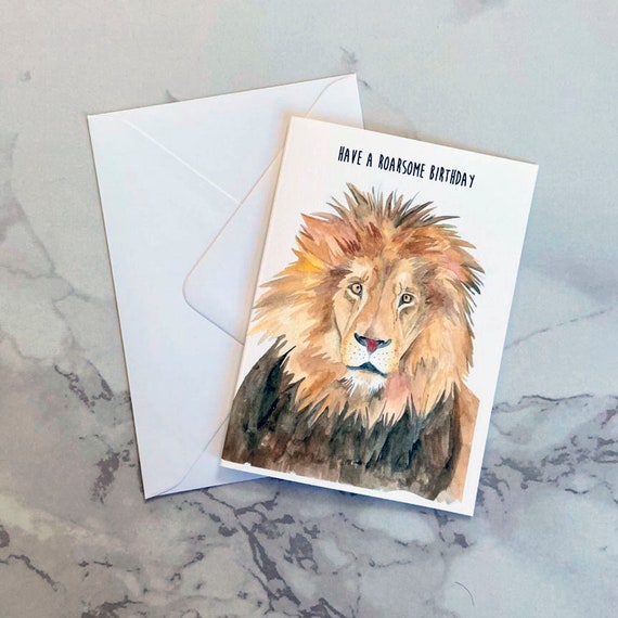 Lion Birthday Card Roarsome Birthday Card Card for son -  Portugal