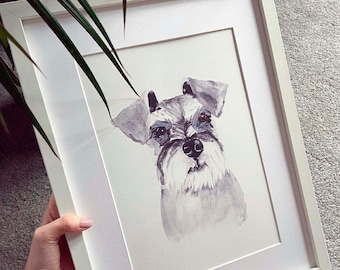 Schnauzer Print, Schnauzer dog art