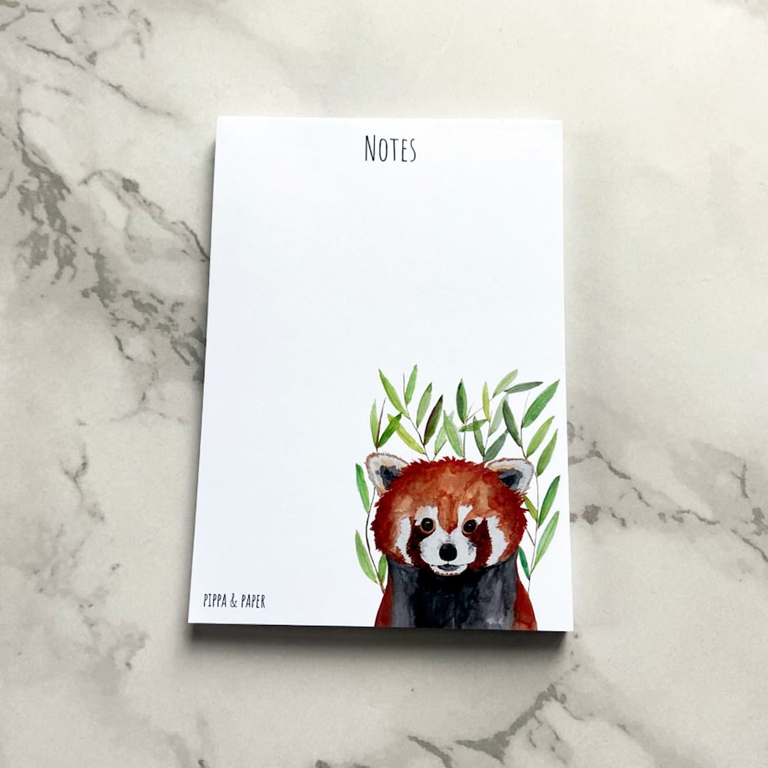 Red Panda Notepad, Red Panda Notebook, Red Panda Stationery - Etsy